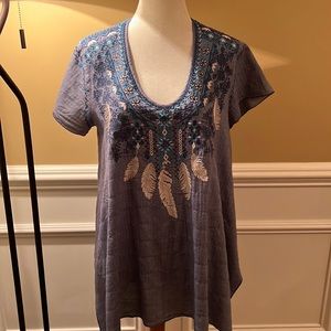 Johnny Was Mya Feather Swing Top